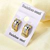 304 Stainless Steel Two Tone Hoop Earrings EJEW-D308-13PG-5