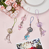 4Pcs Acrylic & Glass Mobile Straps HJEW-DR00060-4