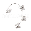 Butterfly Crystal Rhinestone Cuff Earrings for Girl Women Gift EJEW-F275-02B-P-2