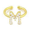 Rack Plating Brass Open Cuff Rings for Women RJEW-F162-01G-M-2