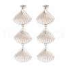 Brass Cubic Zirconia Stud Earrings for Women EJEW-U015-11P-1