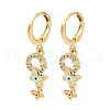 Real 18K Gold Plated Brass Dangle Leverback Earrings EJEW-A033-22G-02-1