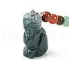 Cat Natural Indian Agate Keychain KEYC-F040-11A-2