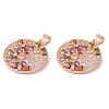 Brass Micro Pave Cubic Zirconia Pendants KK-D061-11RG-2