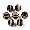 Painted Natural Wood Beads WOOD-T021-54A-02-1