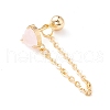 Heart Cat Eye Stud Earrings for Women EJEW-A065-11G-1