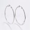 Tarnish Resistant 304 Stainless Steel Big Hoop Earrings EJEW-F105-19P-1