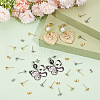 SOFPLATE 100Pcs 2 Color 304 Stainless Steel Ball Stud Earring Findings STAS-SP0001-56-4