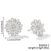 Cute Fashionable Sunflower Brass Clear Cubic Zirconia Stud Earrings for Women VH7419-1-1