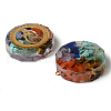 Flat Round Epoxy Resin Pendants G-R478-22C-2