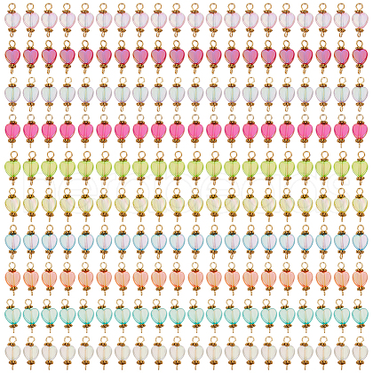 200Pcs 10 Colors Transparent Acrylic Pendants PALLOY-GO00013-1
