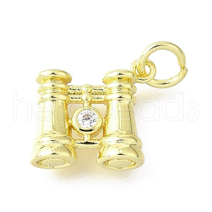 Brass Micro Pave Cubic Zirconia Pendants KK-V007-37G-1