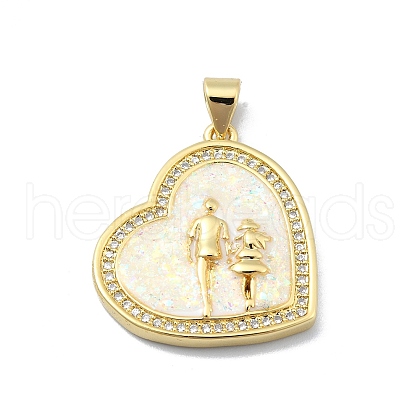 Brass Micro Pave Clear Cubic Zirconia Pendants KK-A221-19B-G-1