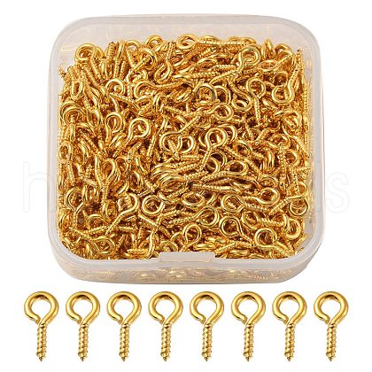 500Pcs Iron Screw Eye Pin Peg Bails FIND-YW0003-06G-1