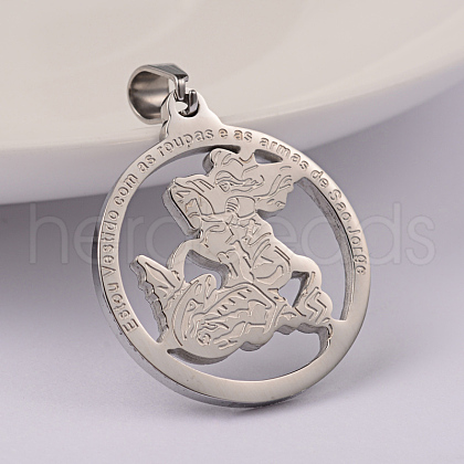 Non-Tarnish 304 Stainless Steel Pendants X-STAS-M245-10P-1
