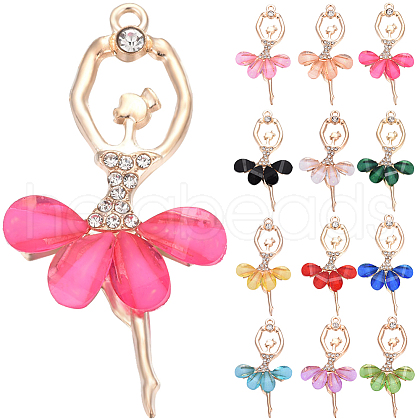 SUNNYCLUE 24Pcs 12 Colors Resin Big Pendants FIND-SC0011-64-1