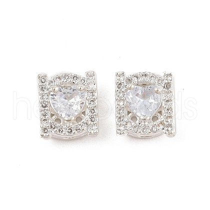 Rack Plating Brass Micro Pave Cubic Zirconia Beads KK-F879-07S-1