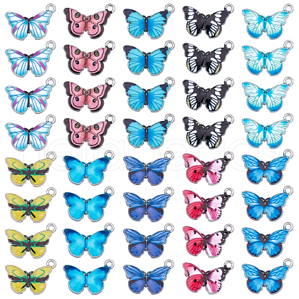 SUNNYCLUE Printed Alloy Enamel Pendants PALLOY-SC0002-35-1