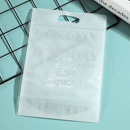50Pcs Transparent Plastic Printed Cookies Zip Lock Bags PW-WG09E1A-06-1