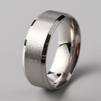 201 Stainless Steel Plain Band Ring for Men Women RJEW-WH0010-06F-MP-1