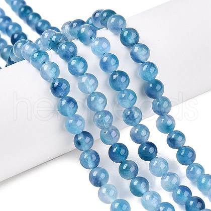 Dyed Natural White Jade Beads Strands X-G-T138-6mm-210-1-1