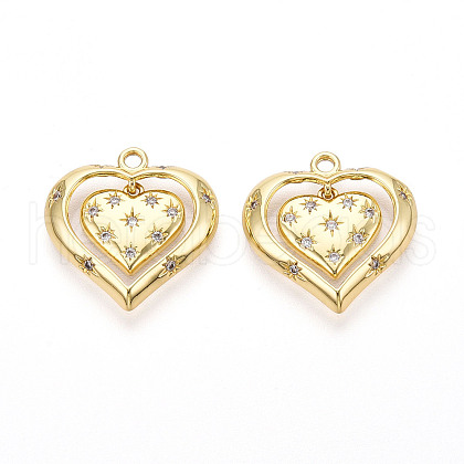 Brass Micro Pave Cubic Zirconia Pendants KK-N265-33G-1