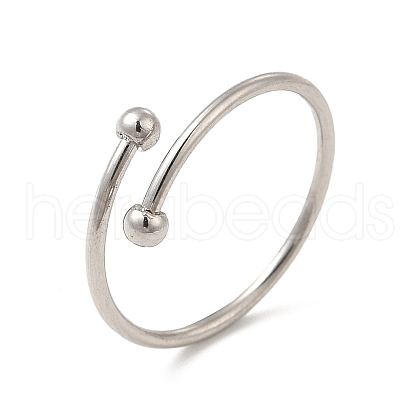 Non-Tarnish 304 Stainless Steel Wire Wrapped Open Cuff Ring for Women RJEW-E066-12P-1