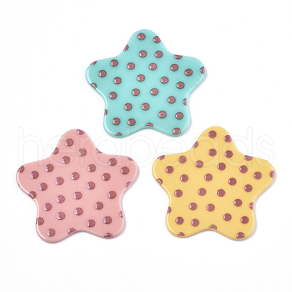 Opaque Printed Acrylic Cabochons MACR-N011-002-C-1
