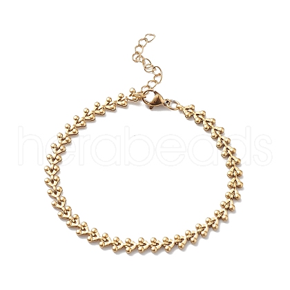 Ion Plating(IP) 304 Stainless Steel Cobs Chain Bracelets for Men Women STAS-B039-10G-1