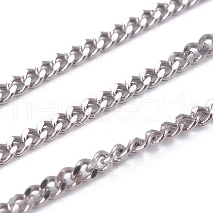 Tarnish Resistant 304 Stainless Steel Curb Chains STAS-I107-15P-A-1