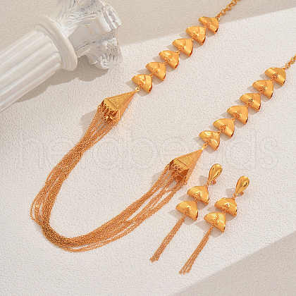 Elegant Middle Eastern Style Iron Earrings & Necklaces Set for Events AQ1080-1