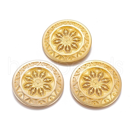 Tibetan Style Alloy Flat Round Big Pendants EA13497Y-G-1