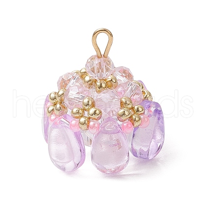 Glass & Seed Beads Pendants PALLOY-MZ00648-04-1