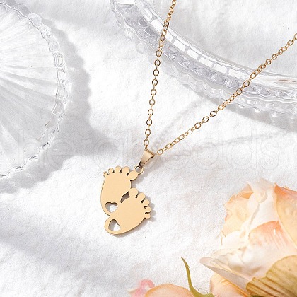 Mother's Day 304 Stainless Steel Pendant Necklace NJEW-TA00194-03-1