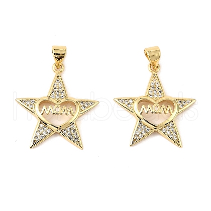 Brass Micro Pave Cubic Zirconia Pendants KK-M324-02G-G-1
