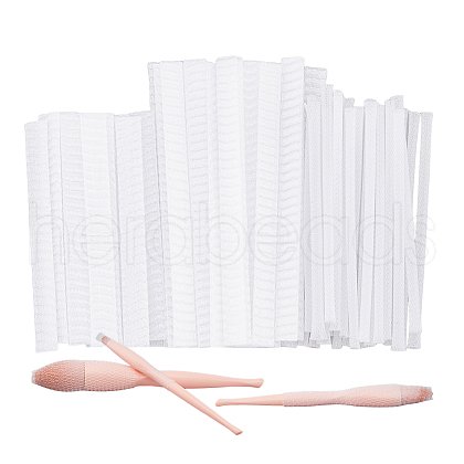 SUPERFINDINGS 150Pcs 3 Styles PE Makeup Brush Protector Reusable Expandable Mesh Cover MRMJ-FH0001-42A-1