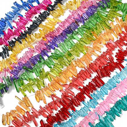 Natural Dyed Quartz Beads Strands G-M412-02-1