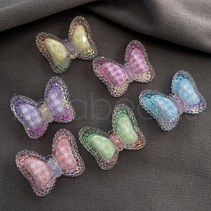 Opaque Resin Bowknot Cabochons RESI-R465-05-1