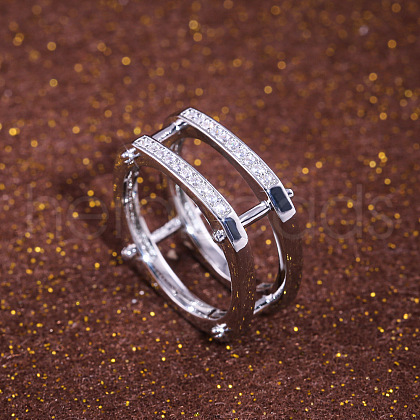 Punk Style Brass Micro Pave Cubic Zirconia Finger Rings FS-WGB4276-02-1