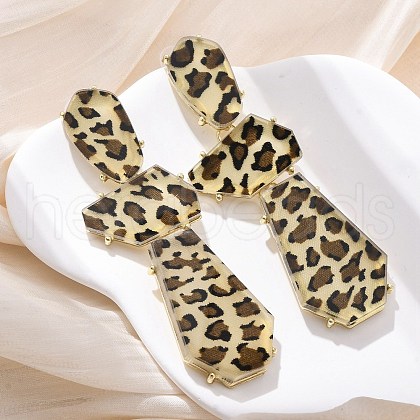 Alloy acrylic Dangle Stud Earrings EJEW-M075-01G-04-1