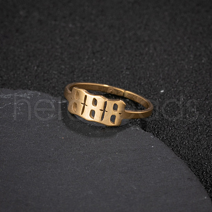 Number 201 Stainless Steel Adjustable Cuff Rings FS-WG22891-15-1