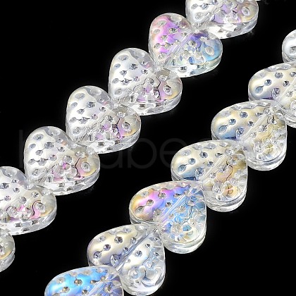 Electroplate Transparent Glass Beads Strands EGLA-R114-02A-AB01-1