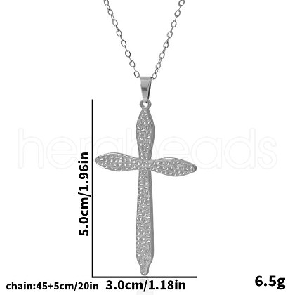 Stainless Steel Textured Cross Necklaces for Women ER4346-1-1