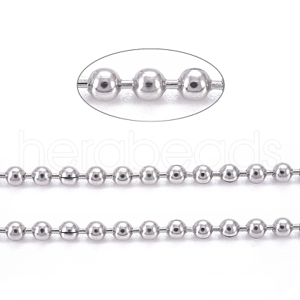 3.28 Feet 304 Stainless Steel Ball Chains X-CHS-F009-01B-P-1