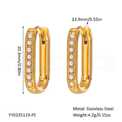 Elegant Stainless Steel Oval Hoop Earrings UE0817-4-1