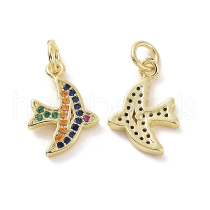 Brass Micro Pave Cubic Zirconia Charms KK-E068-VF116-1