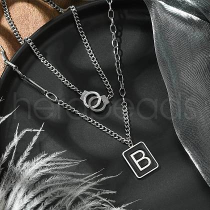 304 Stainless Steel Enamel Chain Necklaces NJEW-M078-07P-1