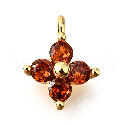 Brass Micro Pave Cubic Zirconia Pendants KK-D356-07C-G-1