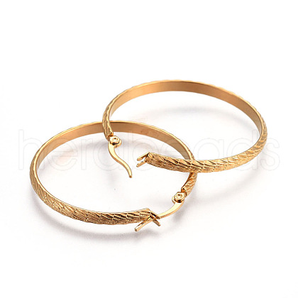 Ion Plating(IP) 304 Stainless Steel Hoop Earrings EJEW-L215-19G-1