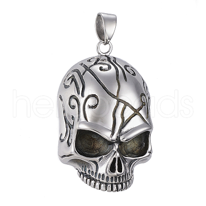 304 Stainless Steel Big Pendants STAS-H365-23-1